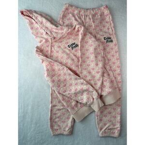 RARE Teddy Fresh AOP Care Bear Sweatsuit Y2K Pink Hearts Small/XS Hoodie Joggers